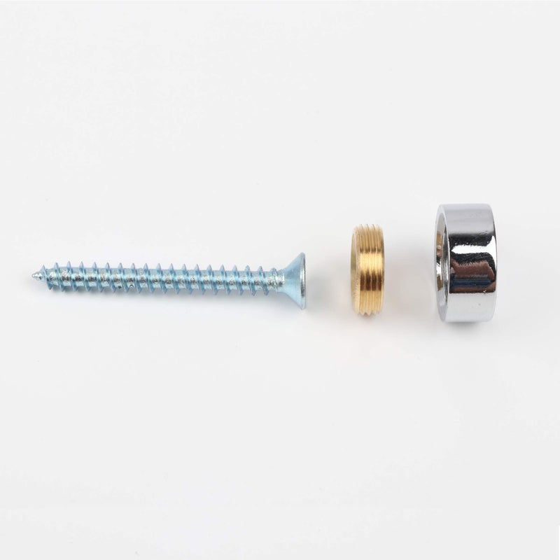 malleable Mirror Screws,Brass Cap Decorative Mirror Nails,0.6",Polished Chrome,4 Pack - Image 5